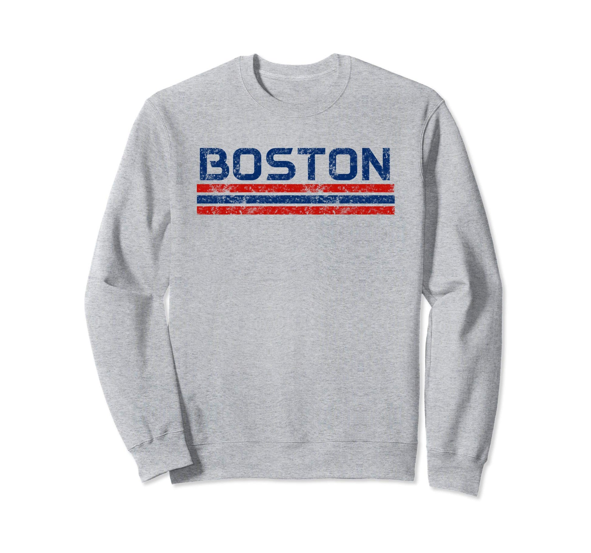 Boston Massachusetts Weathered Stripe Sweatshirt - Unique Graphic Unisex - T-Shirt, Sweatshirt, Hoodie