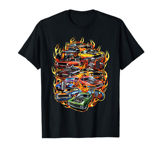 American Muscle Car Hotrods Car T-Shirt - Fun Novelty Design Men Women - T-Shirt, Sweatshirt, Hoodie