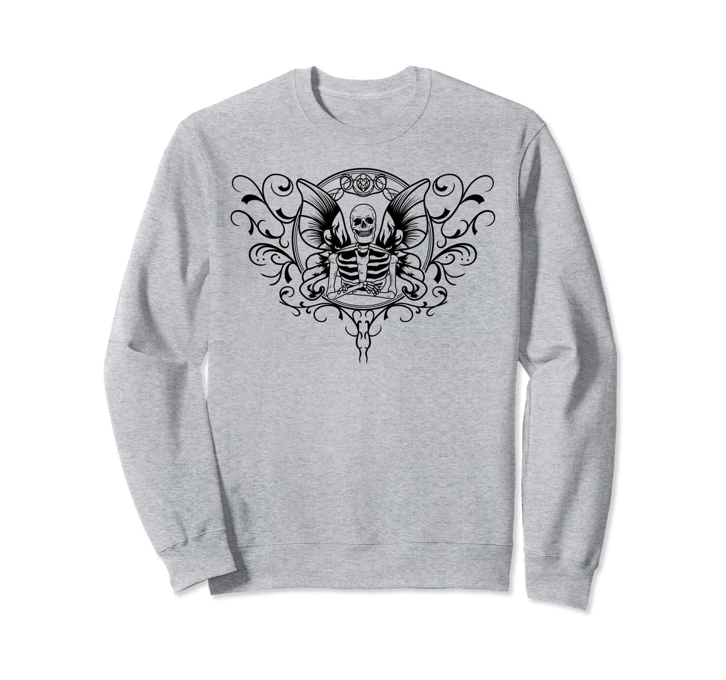 Skeleton Fairy Wings Dark Grunge Sweatshirt - Streetwear Style Men Women - T-Shirt, Sweatshirt, Hoodie