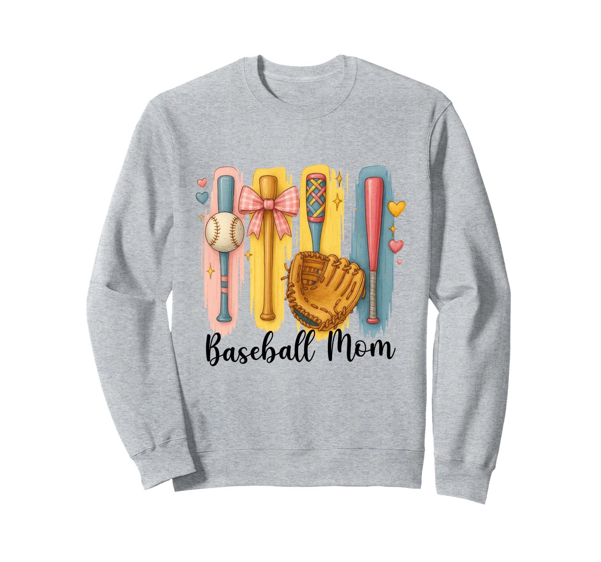 Baseball Mom Baseball Coquette Bat Sweatshirt - Custom Art Print Unisex - T-Shirt, Sweatshirt, Hoodie
