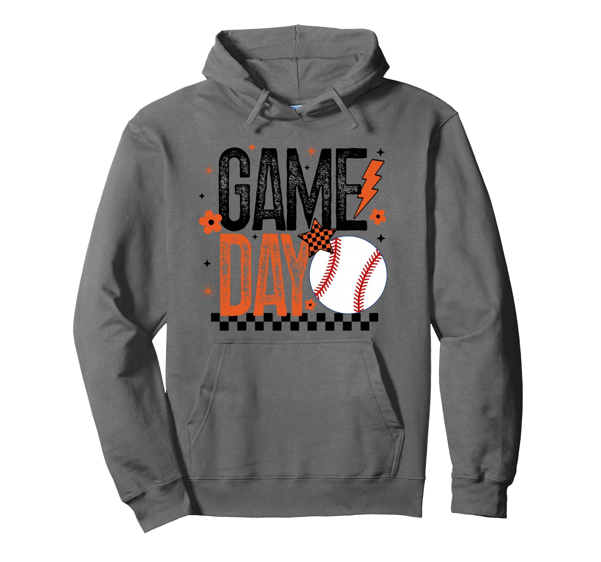Baseball Game Day Mom Coach Player Orange Hoodie - Unique Graphic Unisex - T-Shirt, Sweatshirt, Hoodie