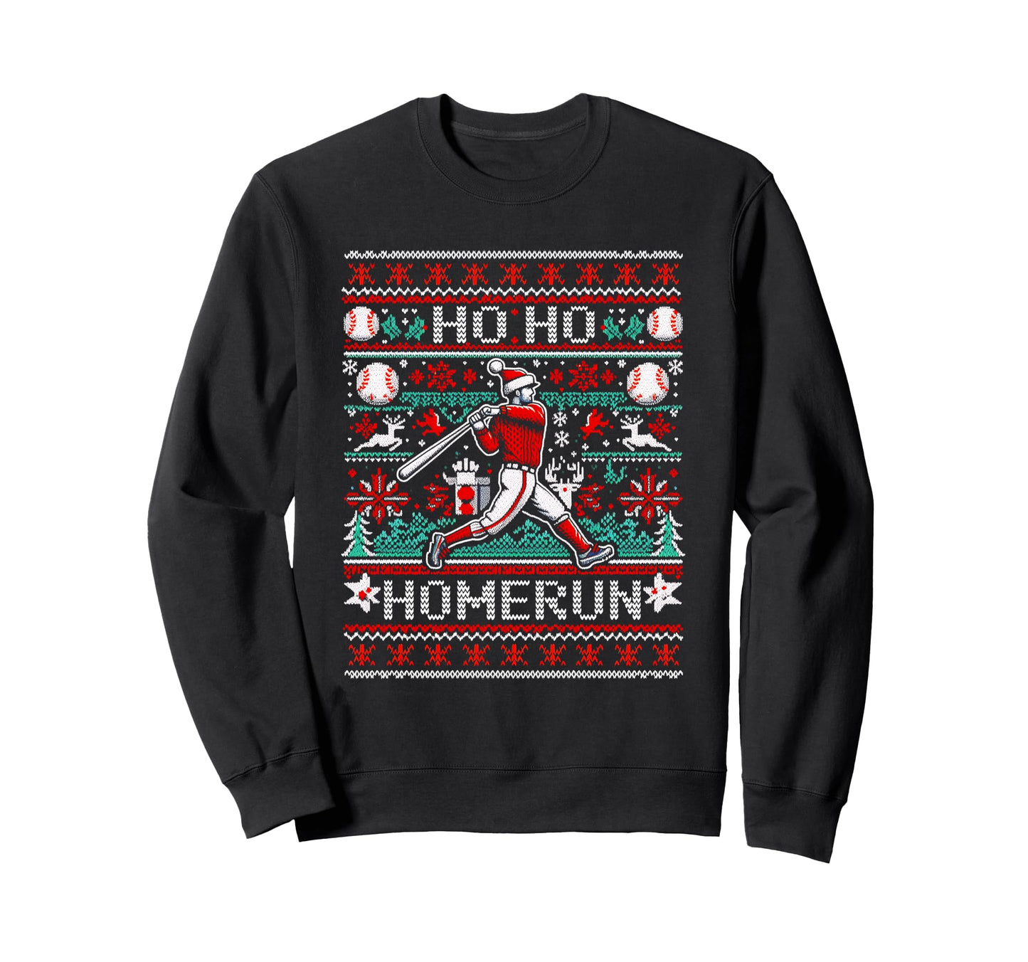 Ho Ho Homerun Baseball Ugly Party Sweatshirt - Streetwear Style Men Women - T-Shirt, Sweatshirt, Hoodie