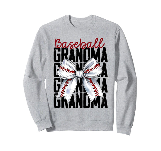 Baseball Coquette Bow Grandma Mom Sweatshirt - Novelty Apparel for Adults - T-Shirt, Sweatshirt, Hoodie