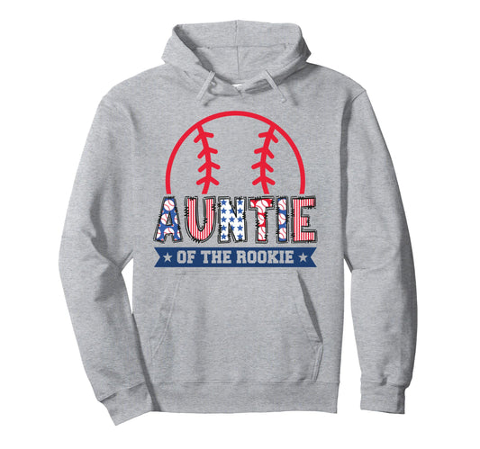 Auntie Rookie 1St Baseball Birthday Hoodie - Aesthetic Graphic Men Women - T-Shirt, Sweatshirt, Hoodie