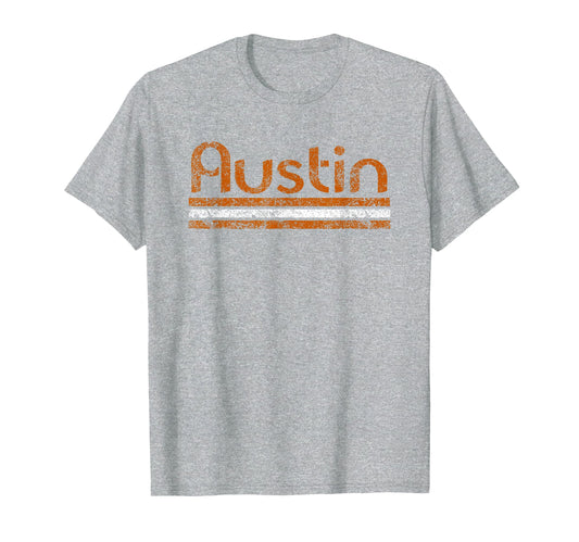 Austin Texas Weathered Stripe Throwback T-Shirt - Minimalist Print Unisex - T-Shirt, Sweatshirt, Hoodie