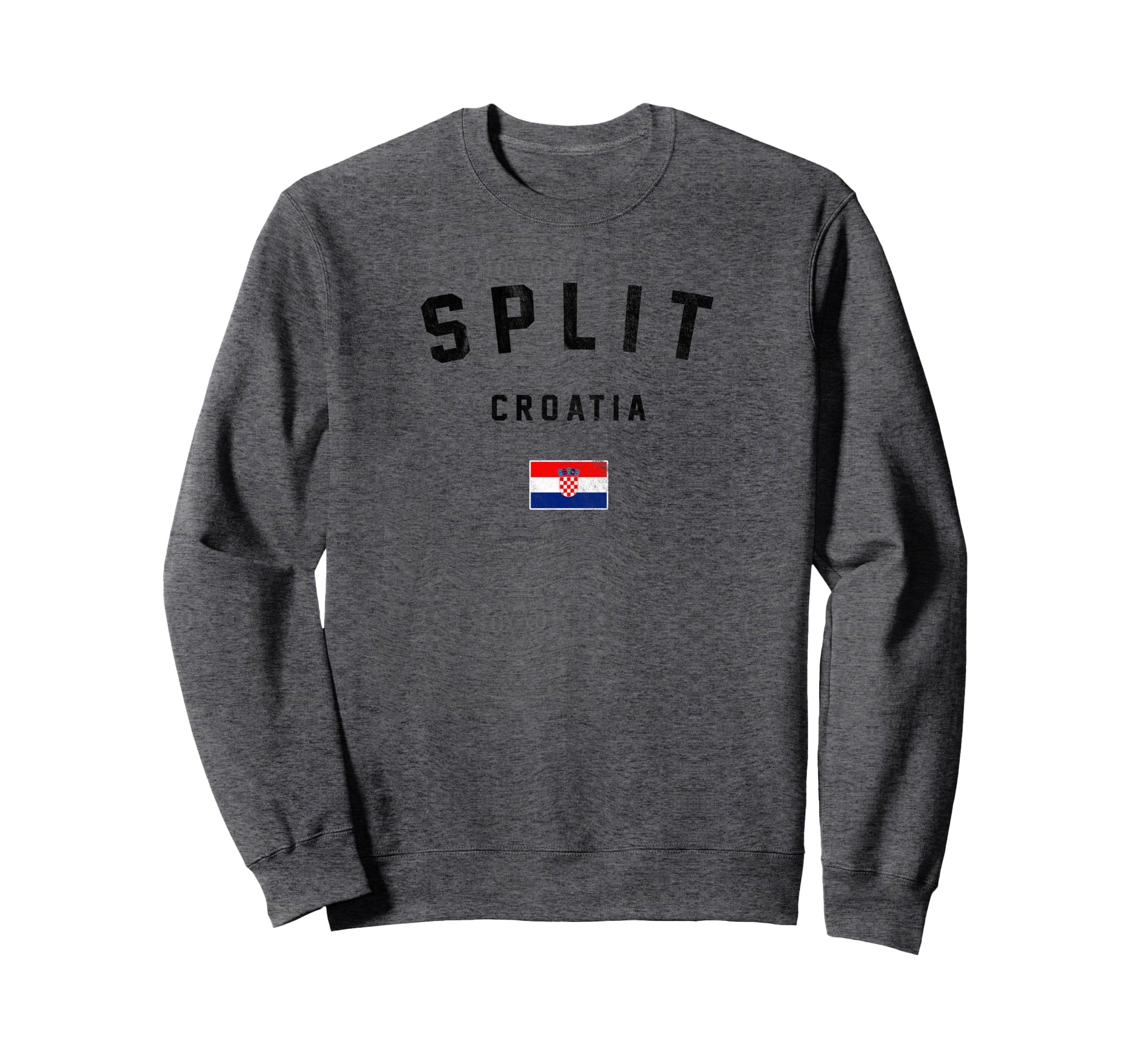 Varsity Split Croatia Sweatshirt - Graphic Print Unisex - T-Shirt, Sweatshirt, Hoodie
