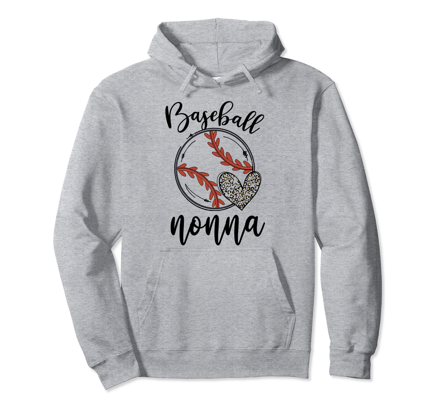 Baseball Nonna Leopard Funny Hoodie - Casual Everyday Wear for Adults - T-Shirt, Sweatshirt, Hoodie