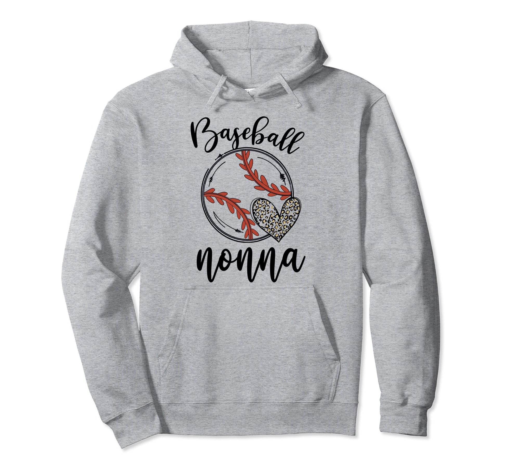 Baseball Nonna Leopard Funny Hoodie - Casual Everyday Wear for Adults - T-Shirt, Sweatshirt, Hoodie