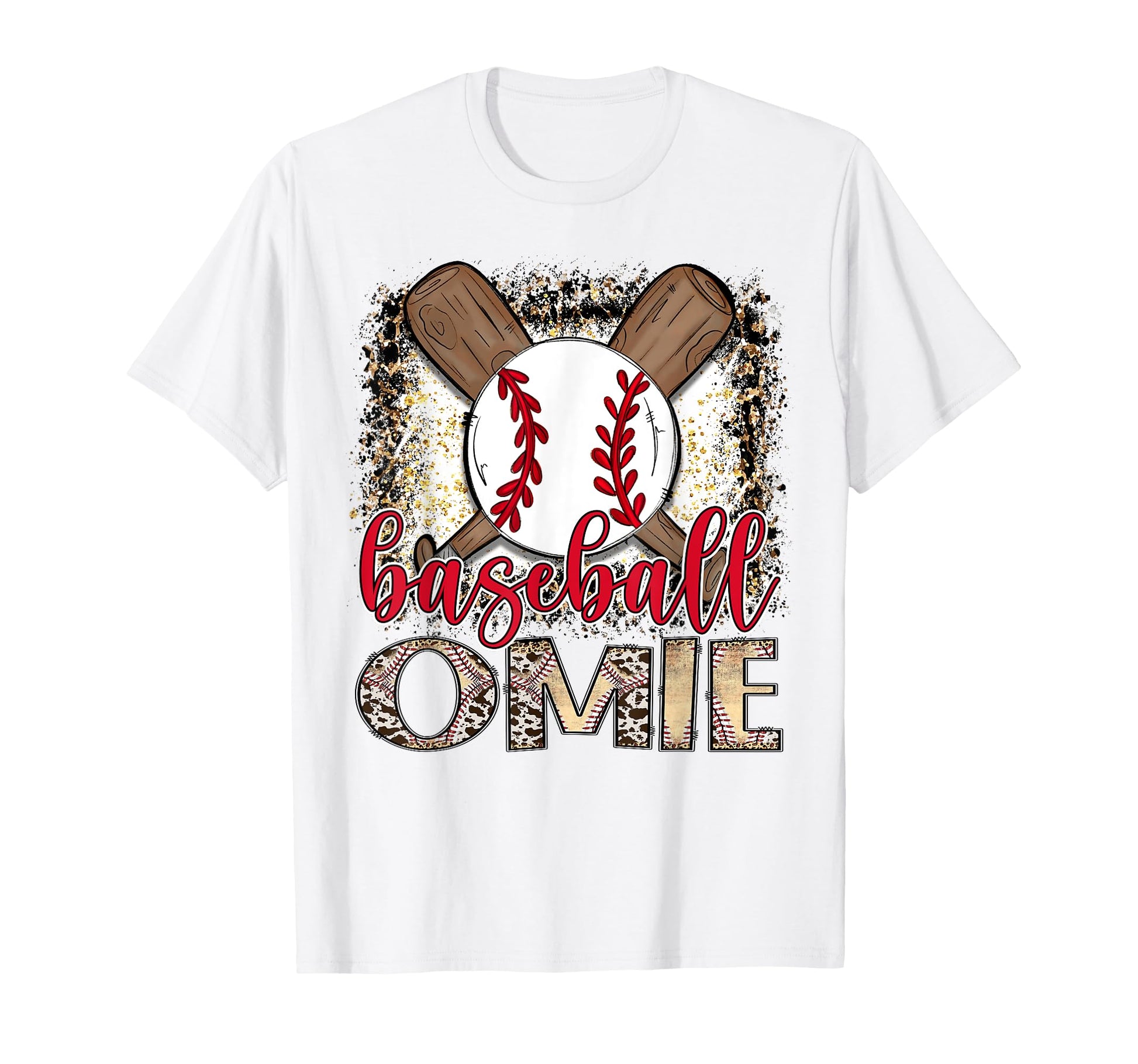 Baseball Omie Leopard Proud Ball T-Shirt - Minimalist Print for Adults - T-Shirt, Sweatshirt, Hoodie