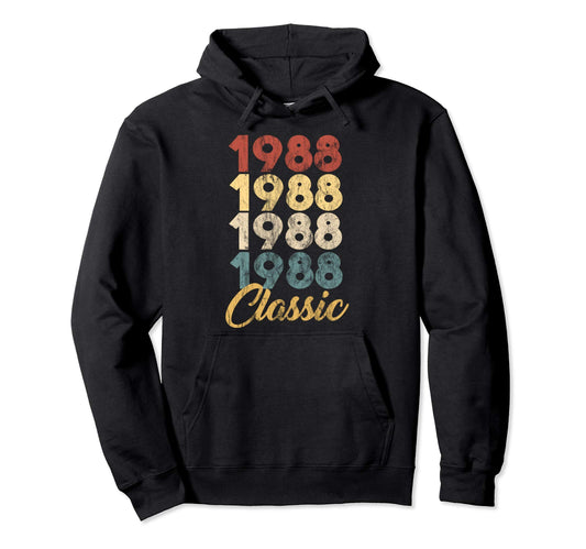 33Rd Birthday Born 1988 33 Bday Gift Hoodie - Fun Novelty Design for Adults - T-Shirt, Sweatshirt, Hoodie