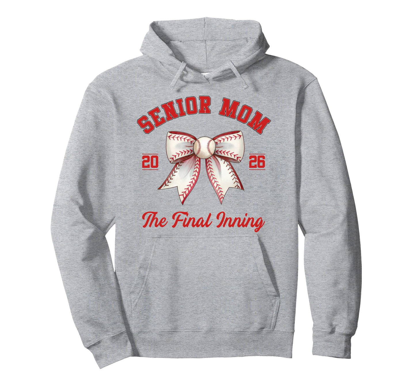 Baseball Senior Mom Coquette Bow Class Hoodie - Aesthetic Graphic Unisex - T-Shirt, Sweatshirt, Hoodie