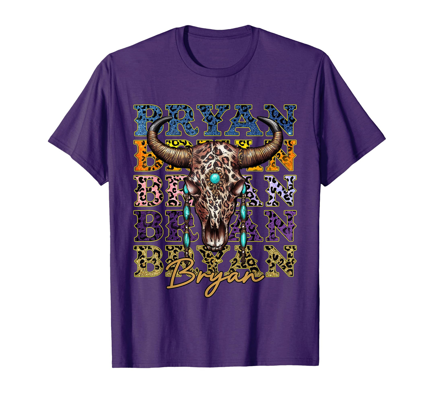 Bryan Name Bull Skull Country Cowboy T-Shirt - Unique Graphic Unisex - T-Shirt, Sweatshirt, Hoodie
