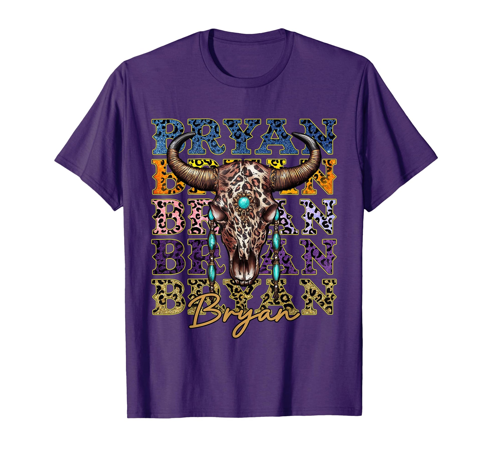 Bryan Name Bull Skull Country Cowboy T-Shirt - Unique Graphic Unisex - T-Shirt, Sweatshirt, Hoodie