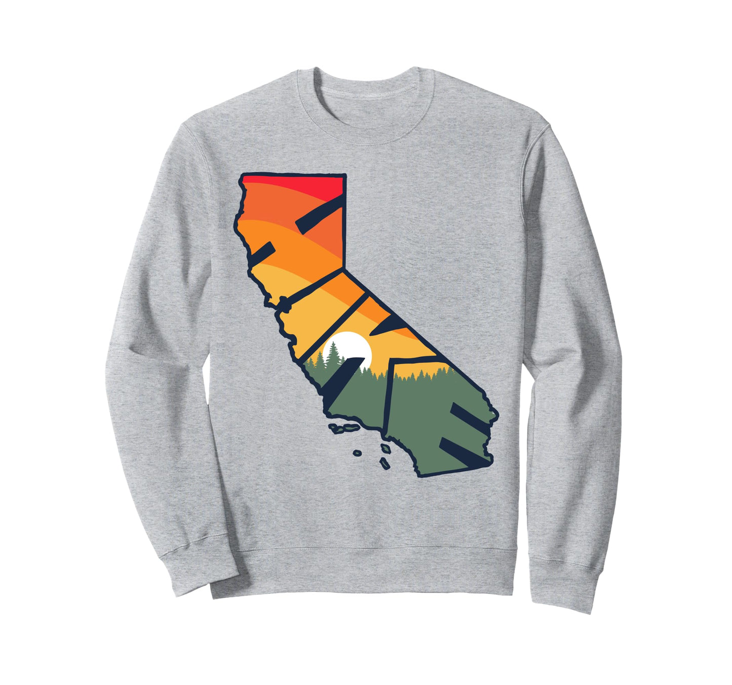 Hike California State Outdoor Sweatshirt - Fun Novelty Design for Adults - T-Shirt, Sweatshirt, Hoodie