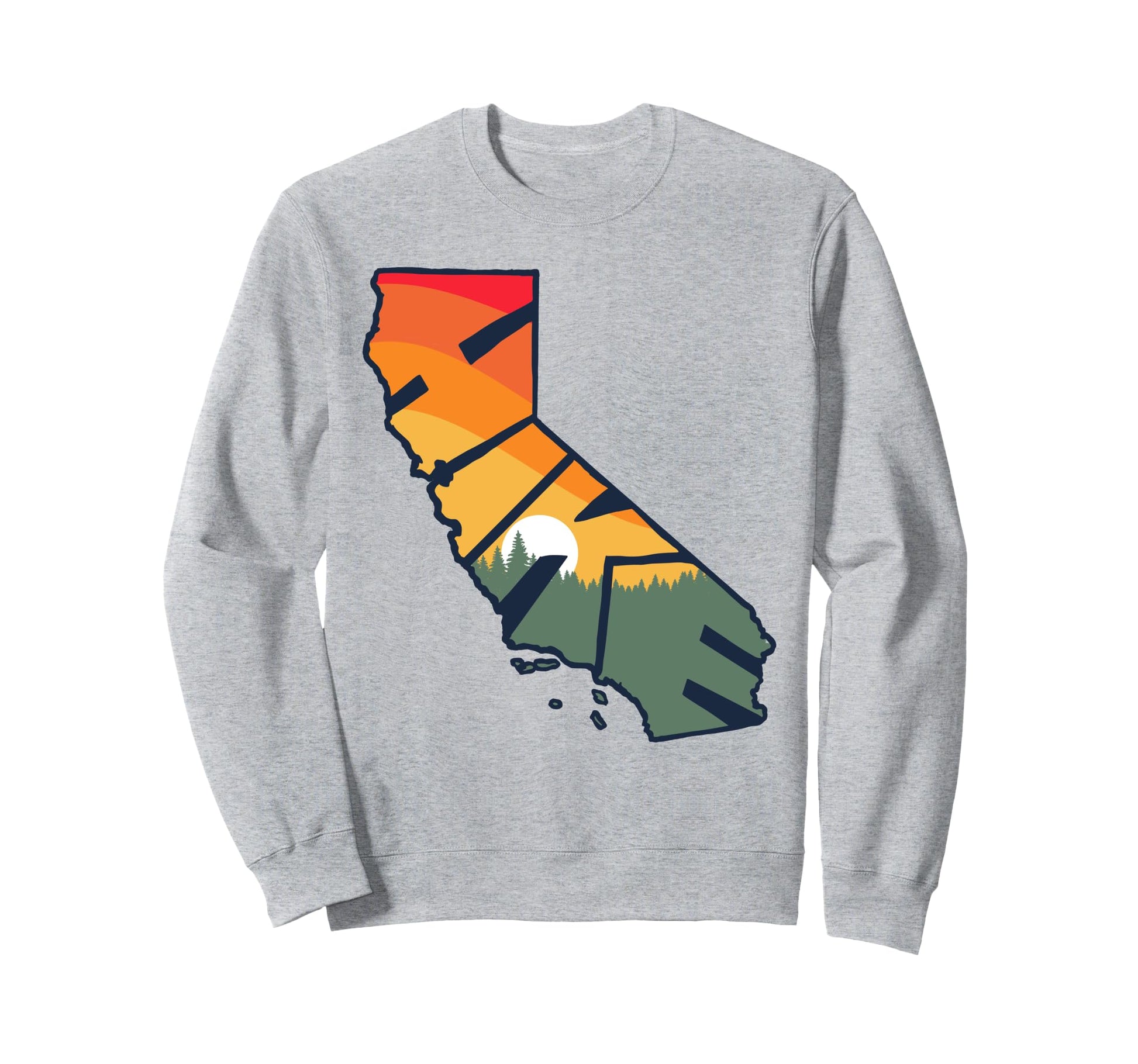 Hike California State Outdoor Sweatshirt - Fun Novelty Design for Adults - T-Shirt, Sweatshirt, Hoodie
