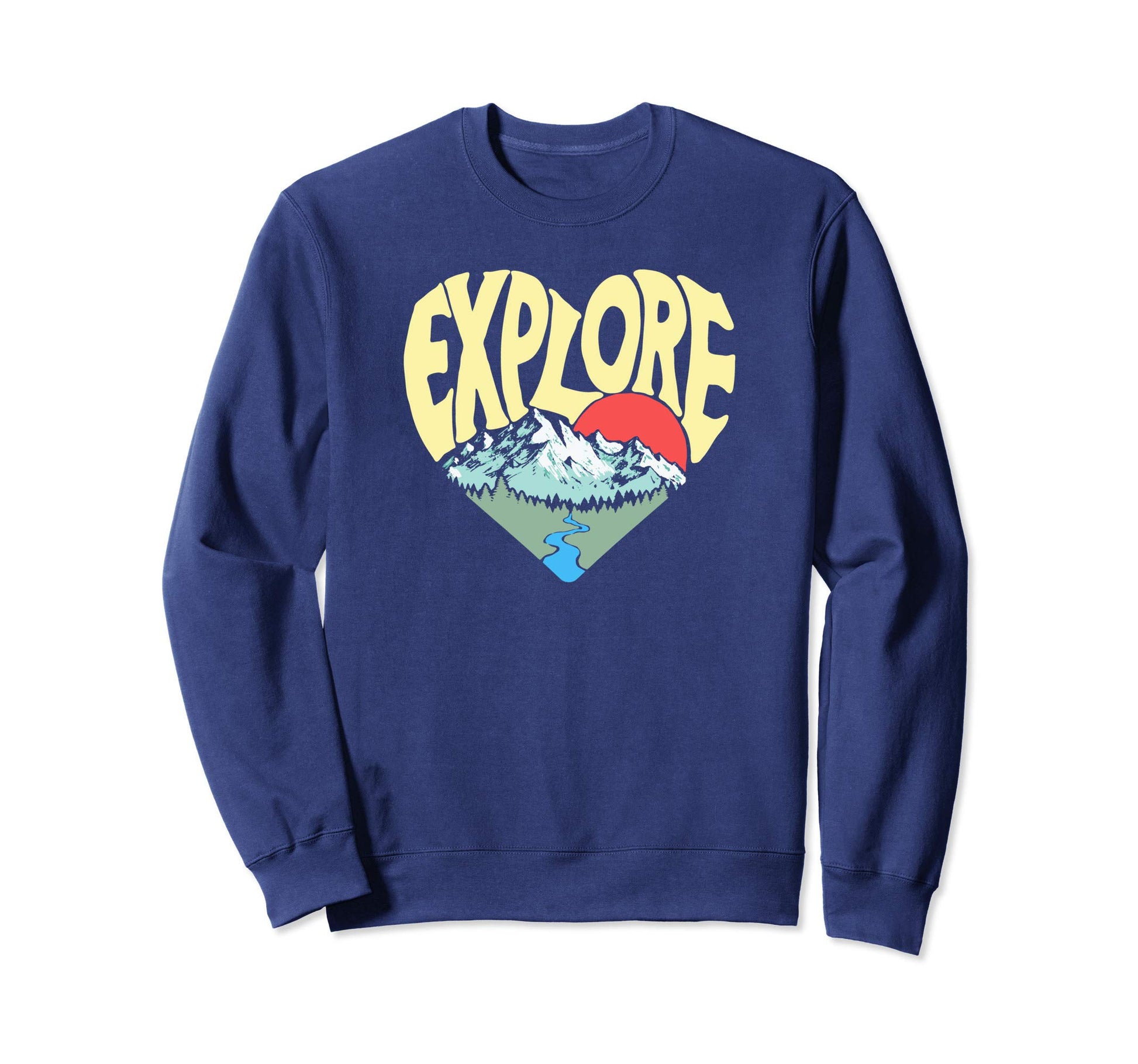 Explore Outdoor Nature Lover Heart Sweatshirt - Unique Graphic for Adults - T-Shirt, Sweatshirt, Hoodie
