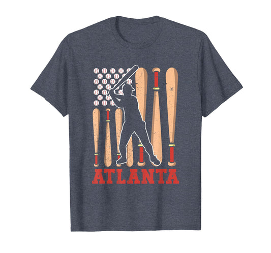 Atlanta American Flag Distressed T-Shirt - Streetwear Style Unisex - T-Shirt, Sweatshirt, Hoodie