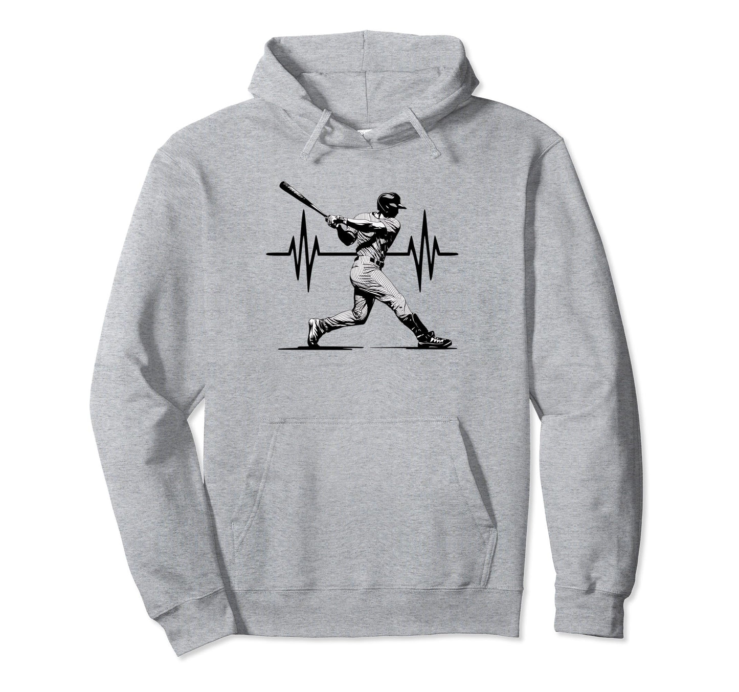 Baseball Heartbeat Love Pitcher Throw Hoodie - Custom Art Print for Adults - T-Shirt, Sweatshirt, Hoodie