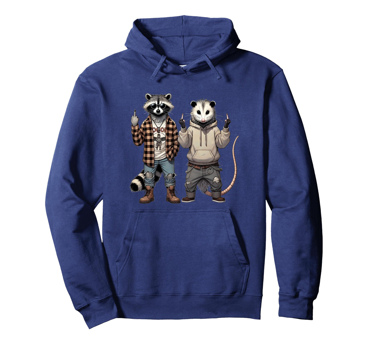 Grunge Y2K Grunge Aesthetic Raccoon Hoodie - Minimalist Print for Adults - T-Shirt, Sweatshirt, Hoodie