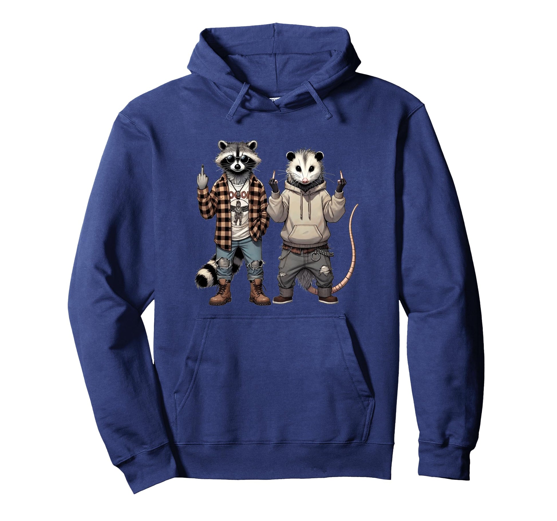 Grunge Y2K Grunge Aesthetic Raccoon Hoodie - Minimalist Print for Adults - T-Shirt, Sweatshirt, Hoodie