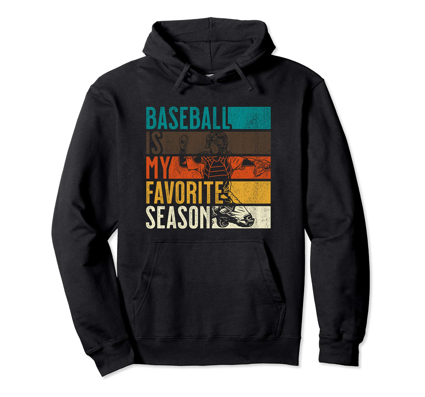 Distressed Baseball Is My Favorite Season Hoodie - Unique Graphic Men Women - T-Shirt, Sweatshirt, Hoodie