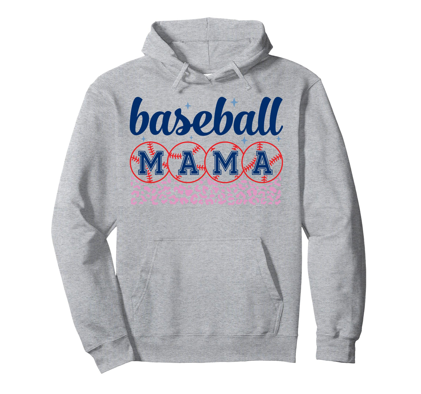 Baseball Mama Mom Leopard Mothers Day Hoodie - Streetwear Style Unisex - T-Shirt, Sweatshirt, Hoodie