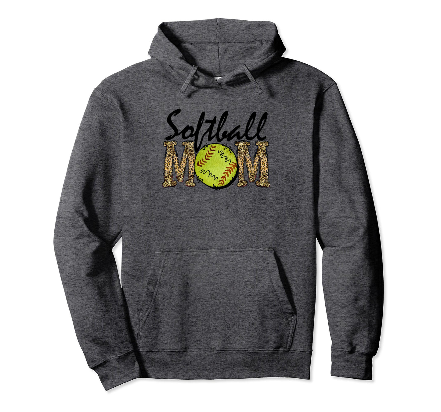 Softball Mom Leopard Funny Softball Hoodie - Streetwear Style for Adults - T-Shirt, Sweatshirt, Hoodie