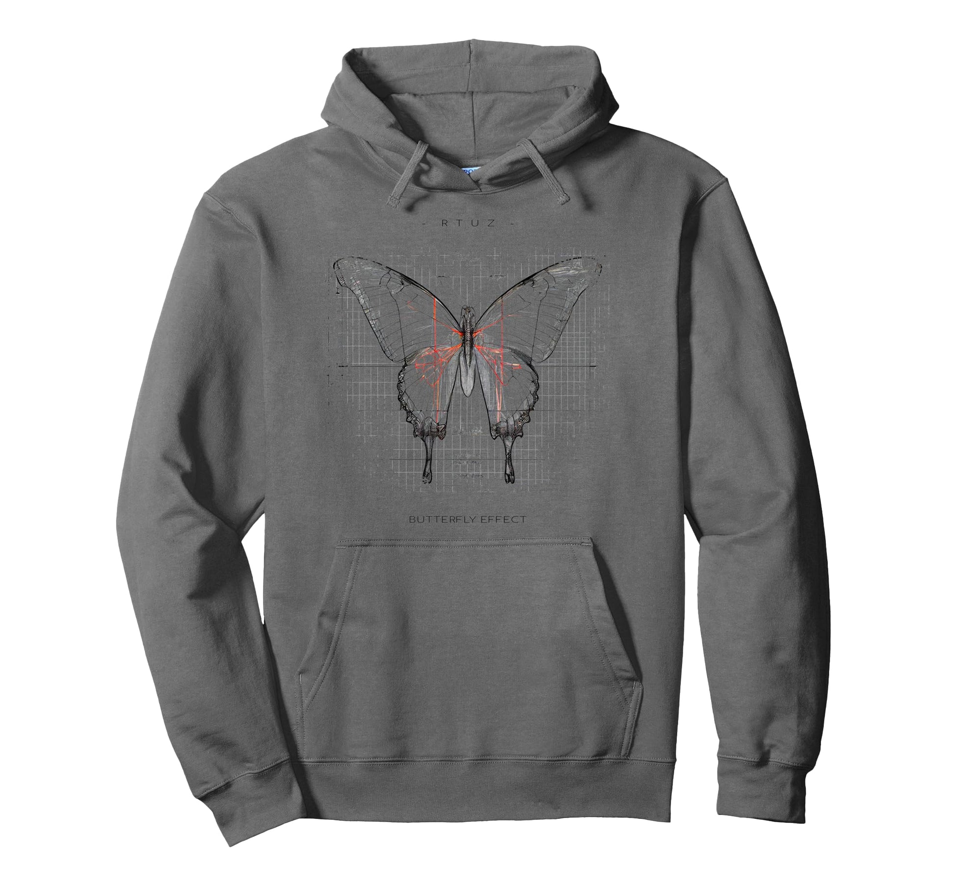 Y2K Streetwear Butterfly Hoodie - Custom Art Print for Adults - T-Shirt, Sweatshirt, Hoodie