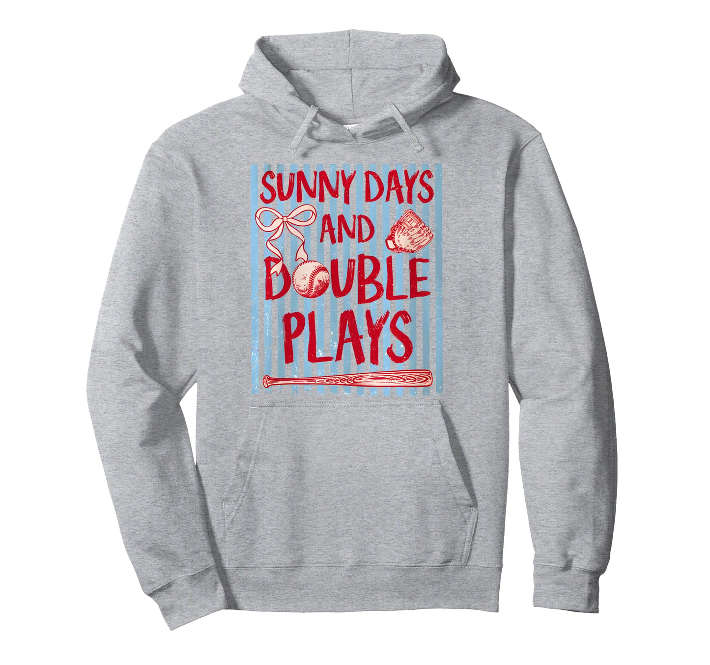 Coquette Sunny Days And Double Plays Baseball Hoodie - Graphic Print Unisex - T-Shirt, Sweatshirt, Hoodie