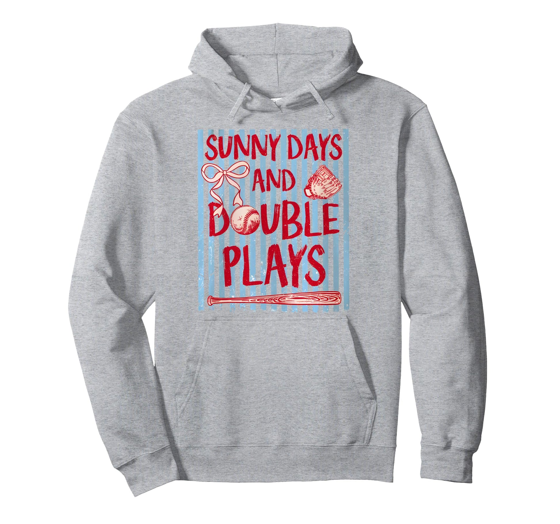 Coquette Sunny Days And Double Plays Baseball Hoodie - Graphic Print Unisex - T-Shirt, Sweatshirt, Hoodie