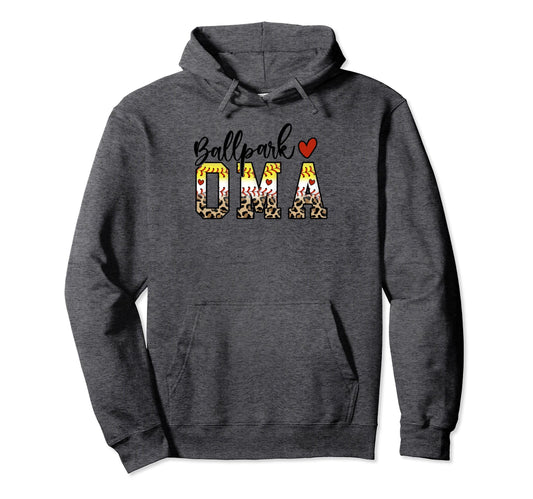 Ballpark Oma Baseball Softball Mom Hoodie - Custom Art Print Men Women - T-Shirt, Sweatshirt, Hoodie