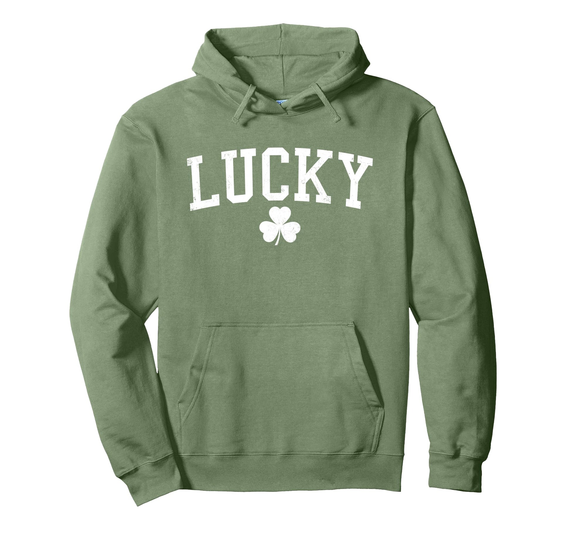 Lucky Shamrock Distressed St Patricks Hoodie - Casual Everyday Wear Unisex - T-Shirt, Sweatshirt, Hoodie