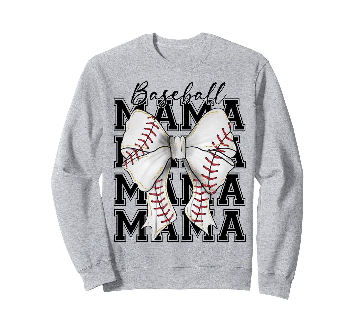 Baseball Mama Coquette Bow Mothers Sweatshirt - Fun Novelty Design Unisex - T-Shirt, Sweatshirt, Hoodie