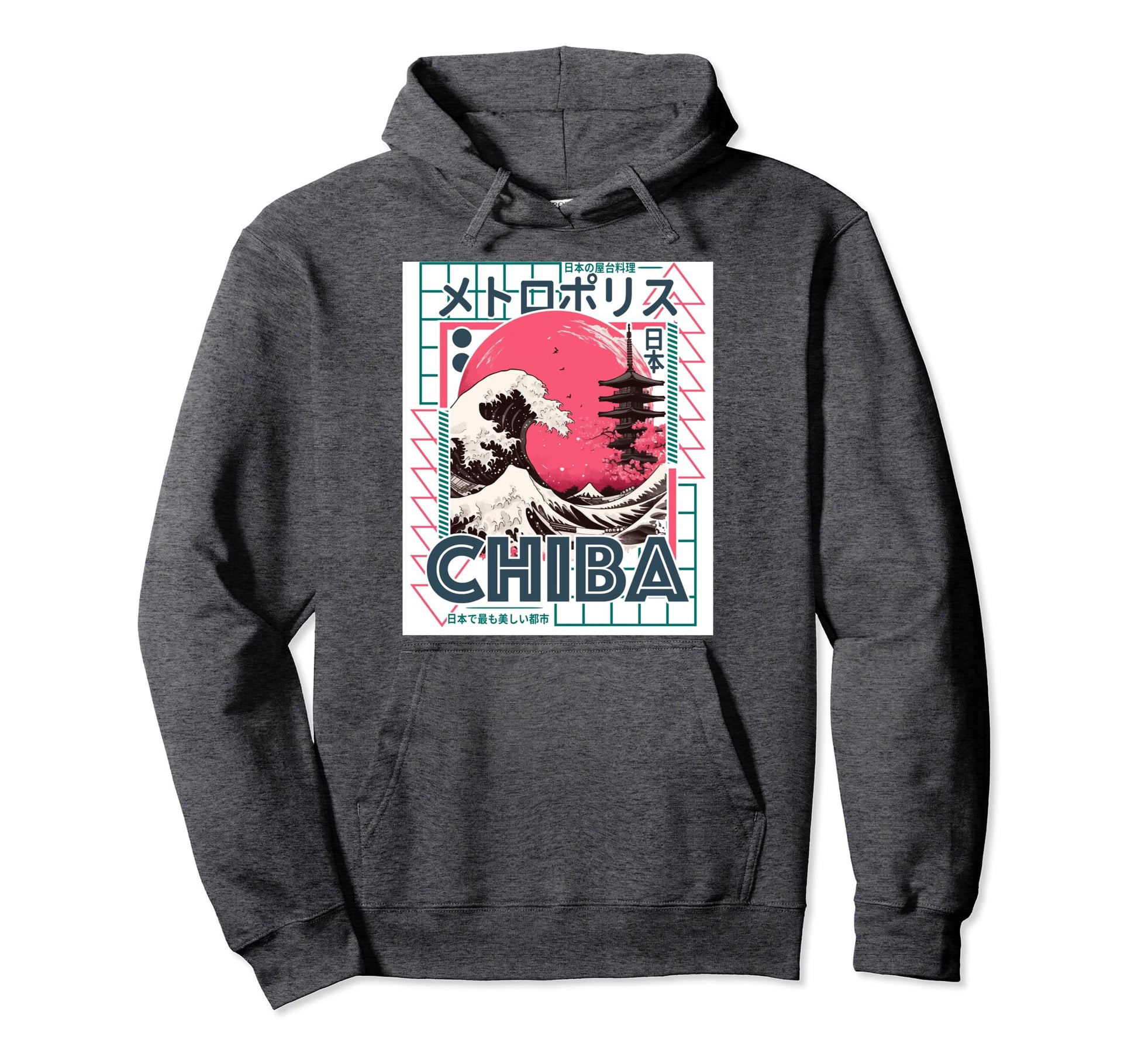 Chiba City 80S Synthwave Kanagawa Wave Japan Hoodie - Unique Graphic Unisex - T-Shirt, Sweatshirt, Hoodie