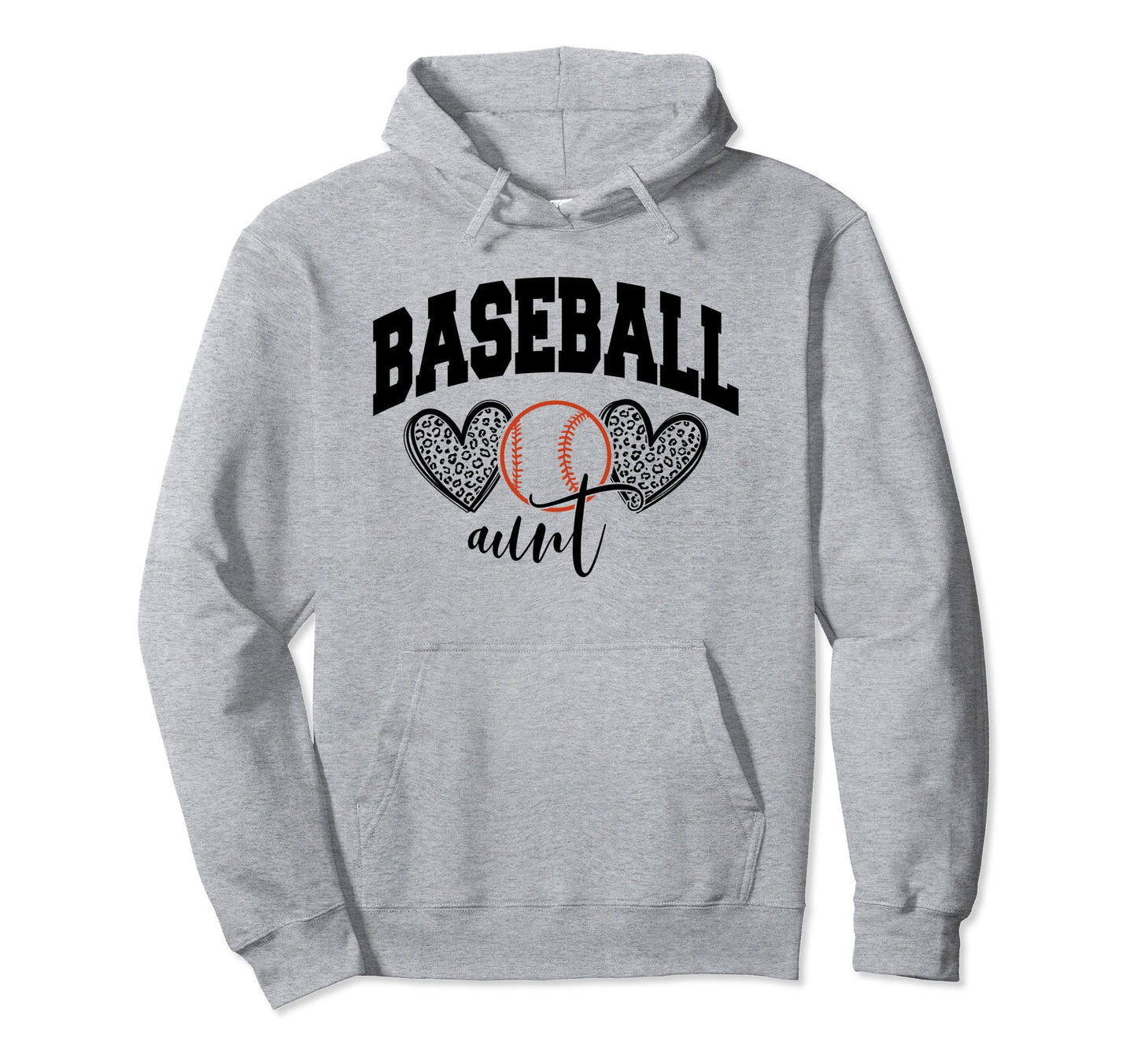 Baseball Aunt Funny Leopard Baseball Hoodie - Novelty Apparel Men Women - T-Shirt, Sweatshirt, Hoodie