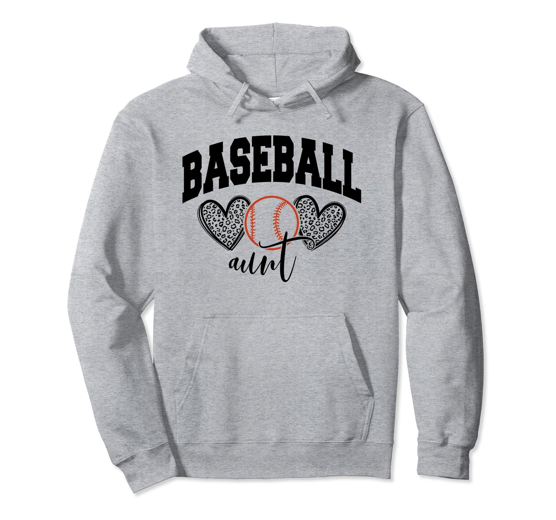 Baseball Aunt Funny Leopard Baseball Hoodie - Novelty Apparel Men Women - T-Shirt, Sweatshirt, Hoodie