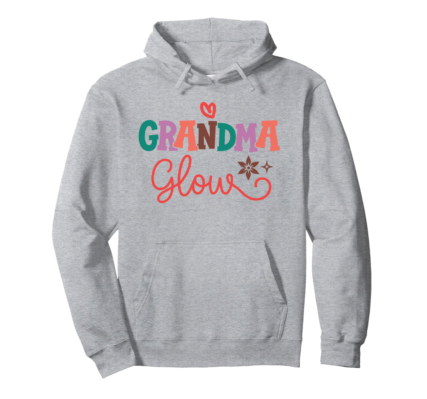 Grandma Glow Lettering Mothers Day Hoodie - Fun Novelty Design Men Women - T-Shirt, Sweatshirt, Hoodie