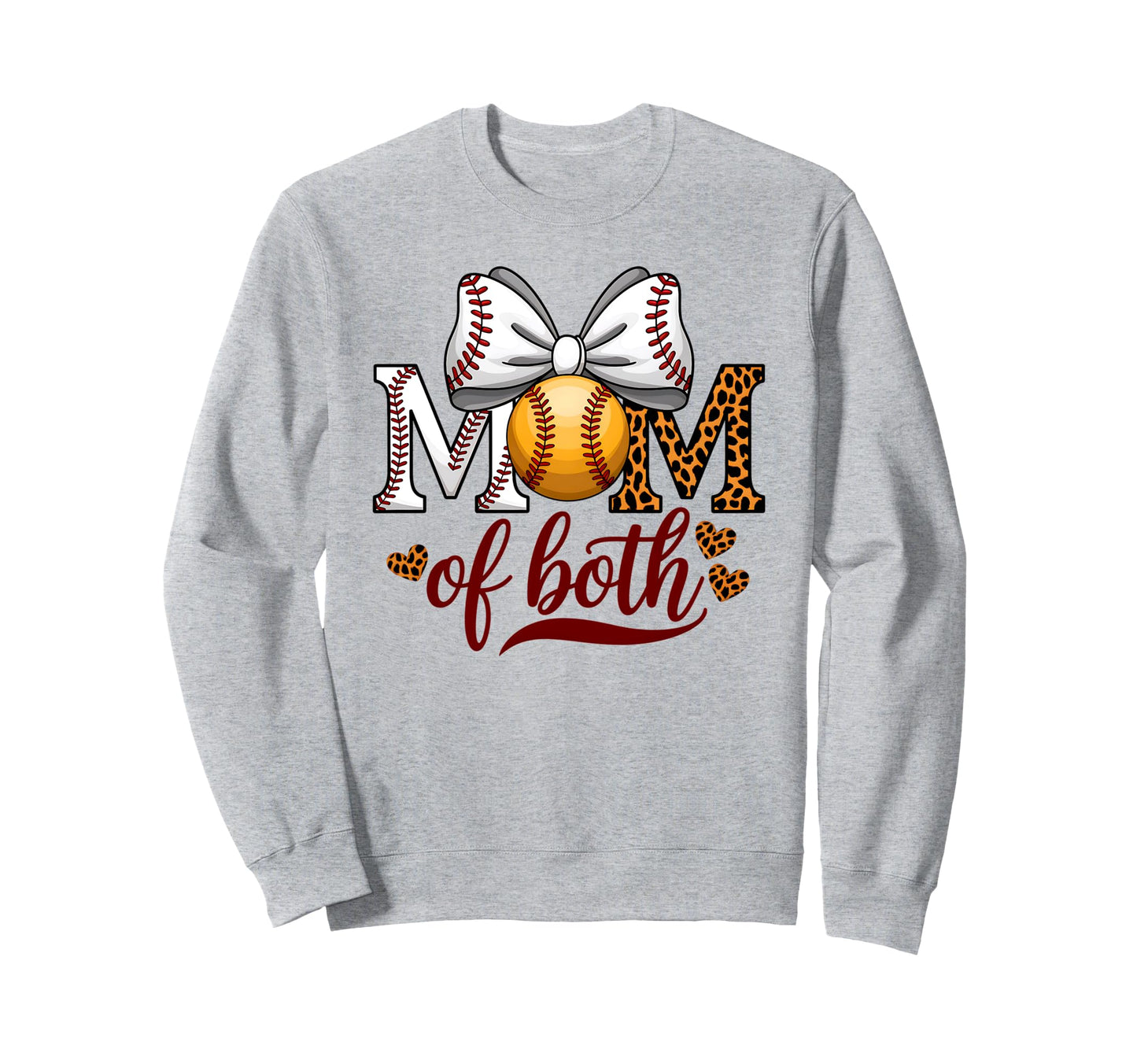 Mom Both Baseball Softball Sweatshirt - Aesthetic Graphic for Adults - T-Shirt, Sweatshirt, Hoodie