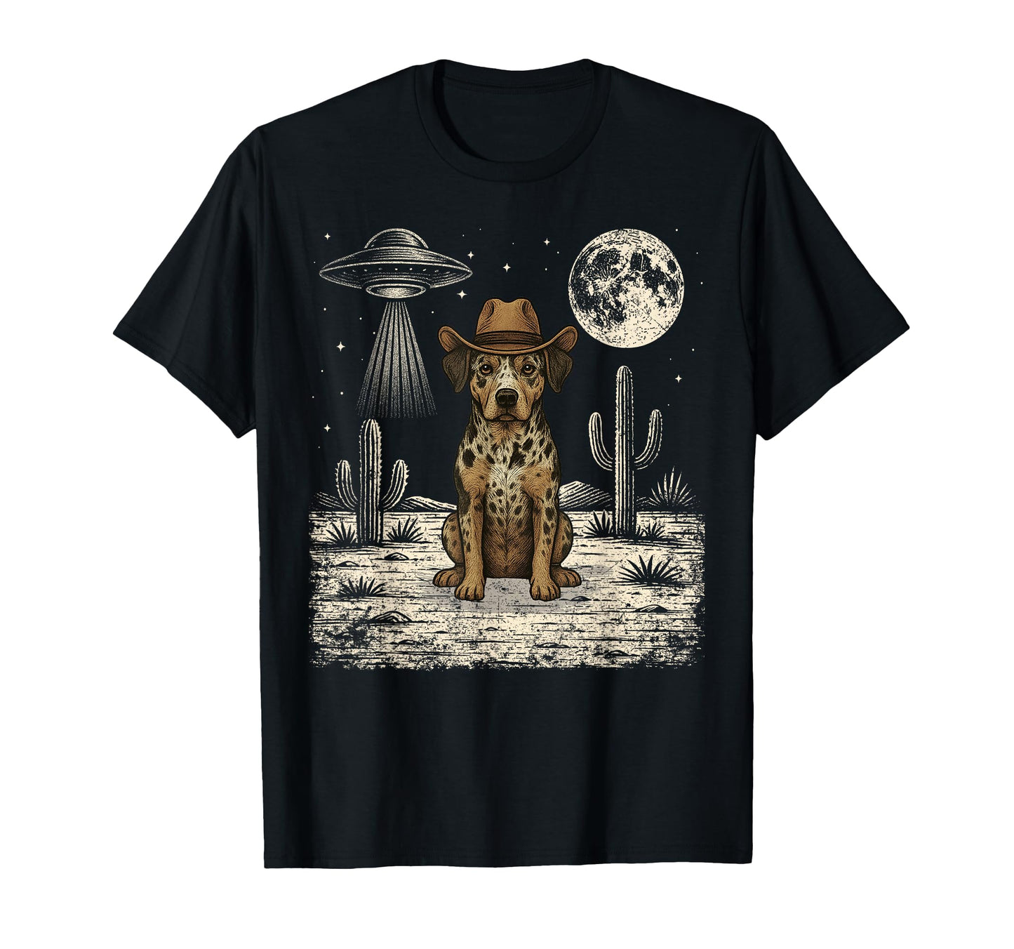 Funny Catahoula Leopard Dog Cowboy Western T-Shirt - Graphic Print Unisex - T-Shirt, Sweatshirt, Hoodie