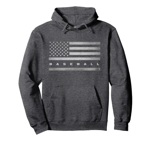 American Flag Baseball Baseball Hoodie - Trendy Graphic for Adults - T-Shirt, Sweatshirt, Hoodie