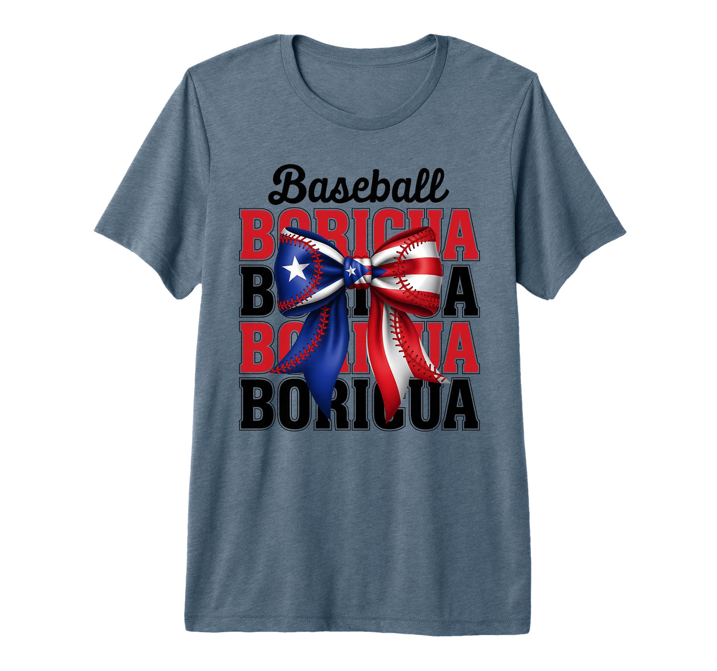 Boricua Baseball Coquette Bow T-Shirt - Aesthetic Graphic for Adults - T-Shirt, Sweatshirt, Hoodie