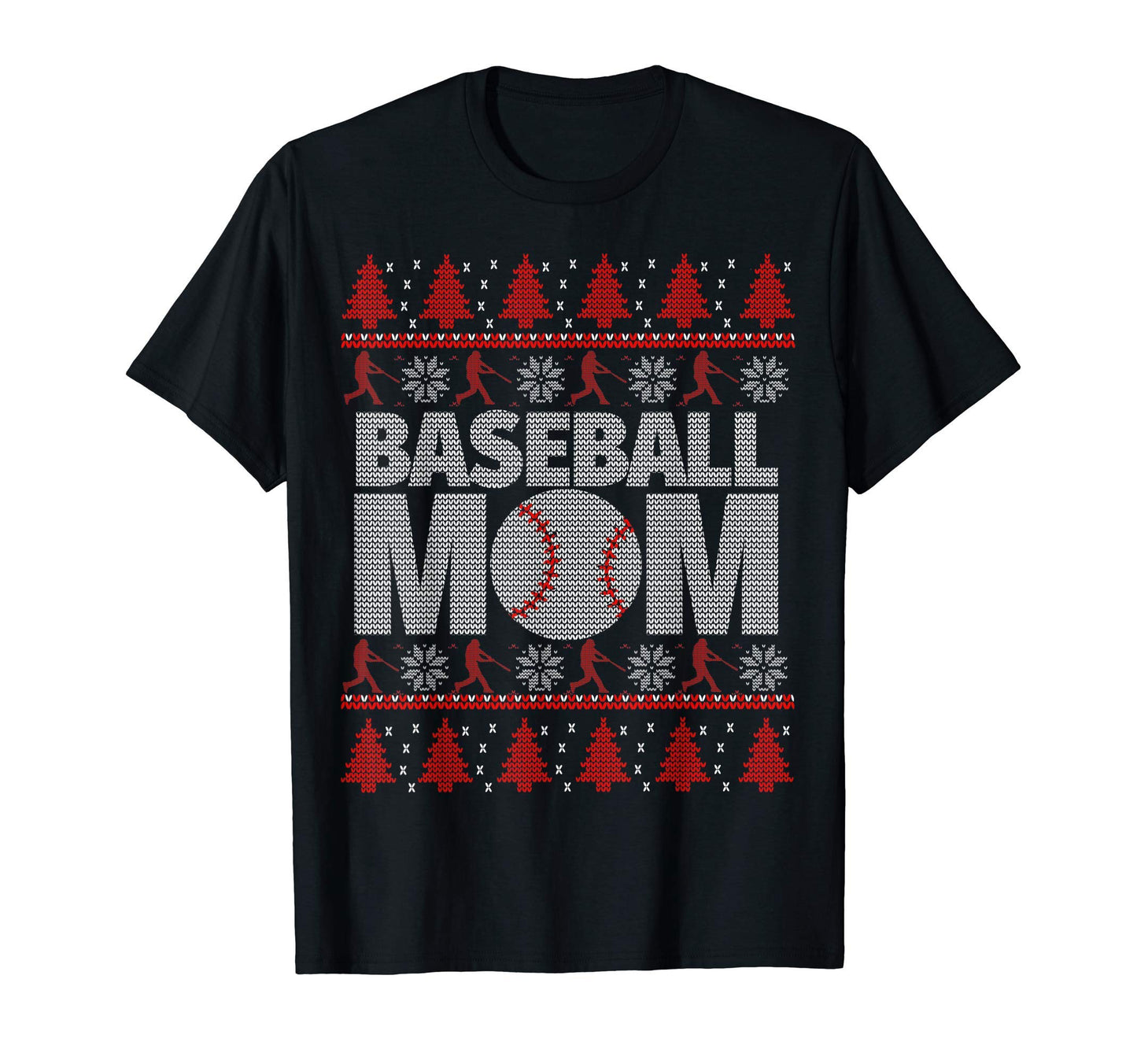 Red And White Baseball Mom Ugly T-Shirt - Fun Novelty Design Unisex - T-Shirt, Sweatshirt, Hoodie