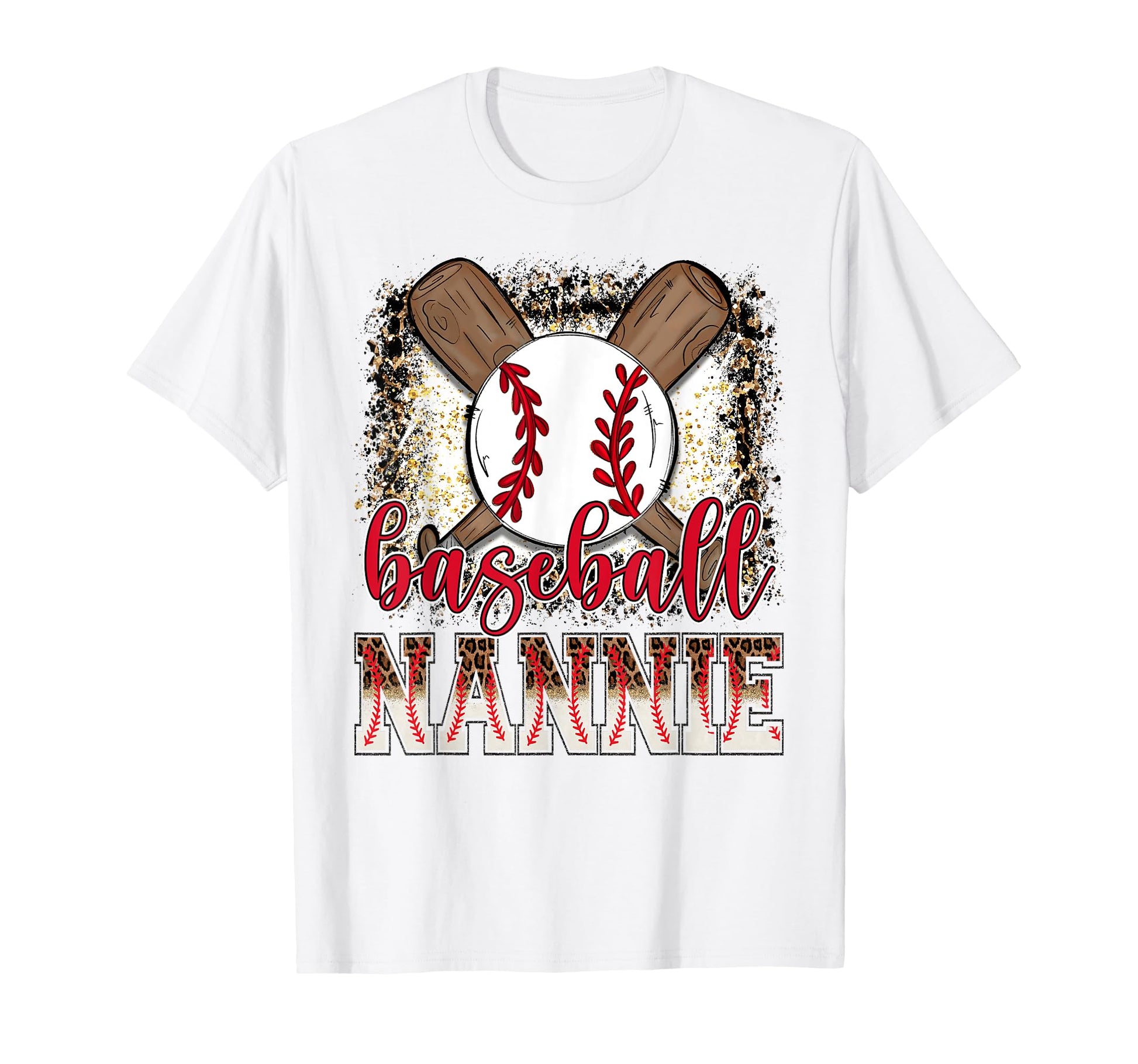 Baseball Nannie Leopard Proud Ball T-Shirt - Trendy Graphic Men Women - T-Shirt, Sweatshirt, Hoodie