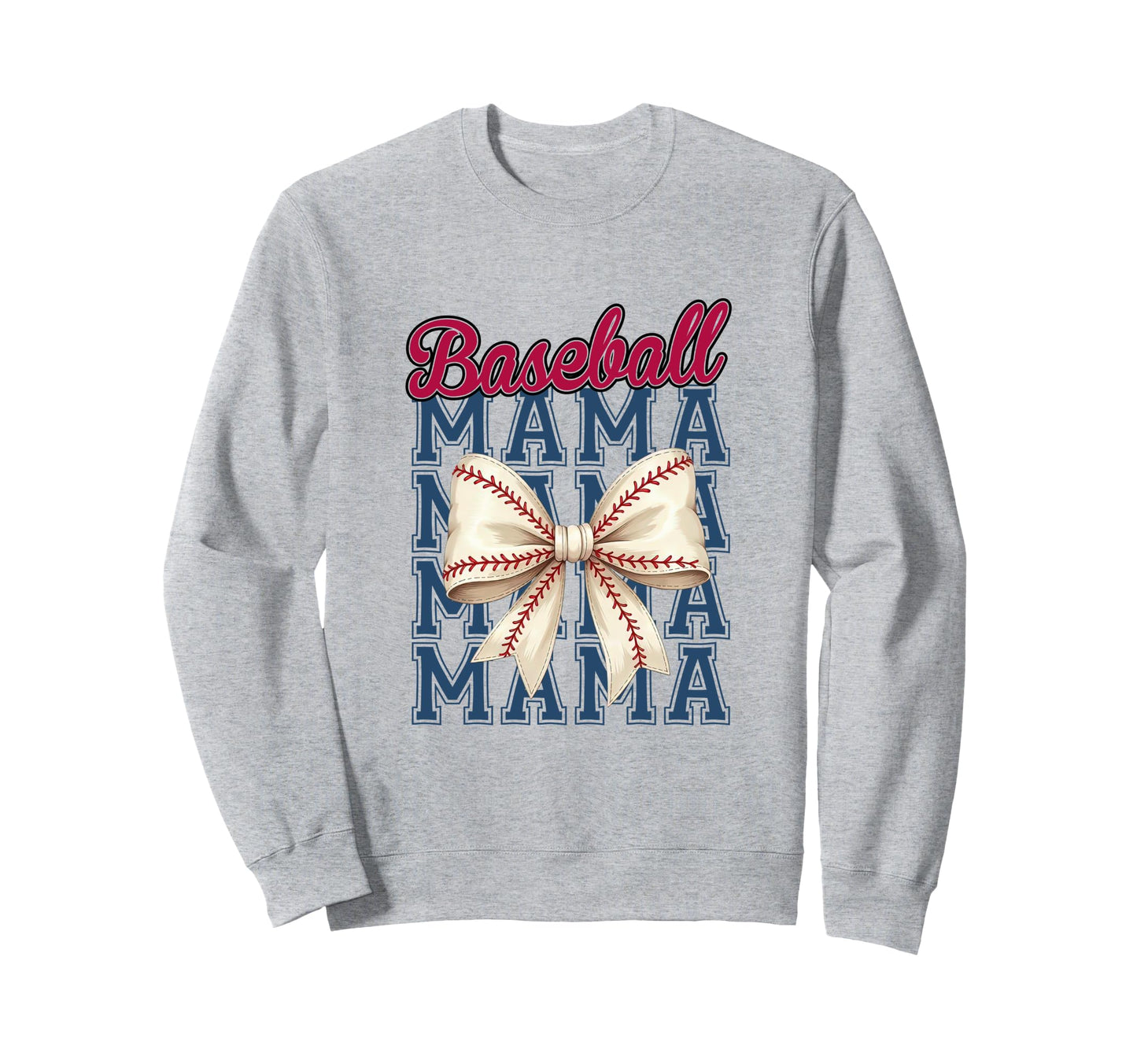 Baseball Mama Coquette Bow Mom Sweatshirt - Unique Graphic for Adults - T-Shirt, Sweatshirt, Hoodie