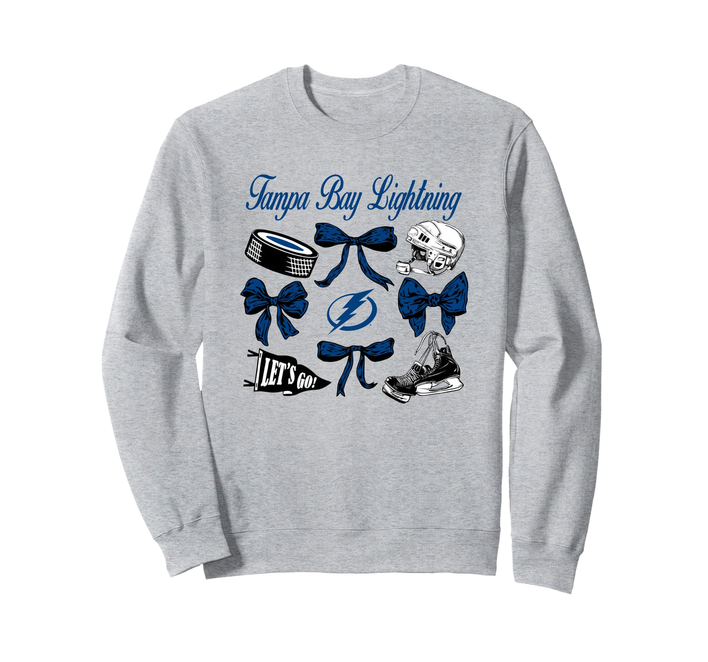 Tampa Bay Lightning Bows Gray Nhl Sweatshirt - Streetwear Style Men Women - T-Shirt, Sweatshirt, Hoodie