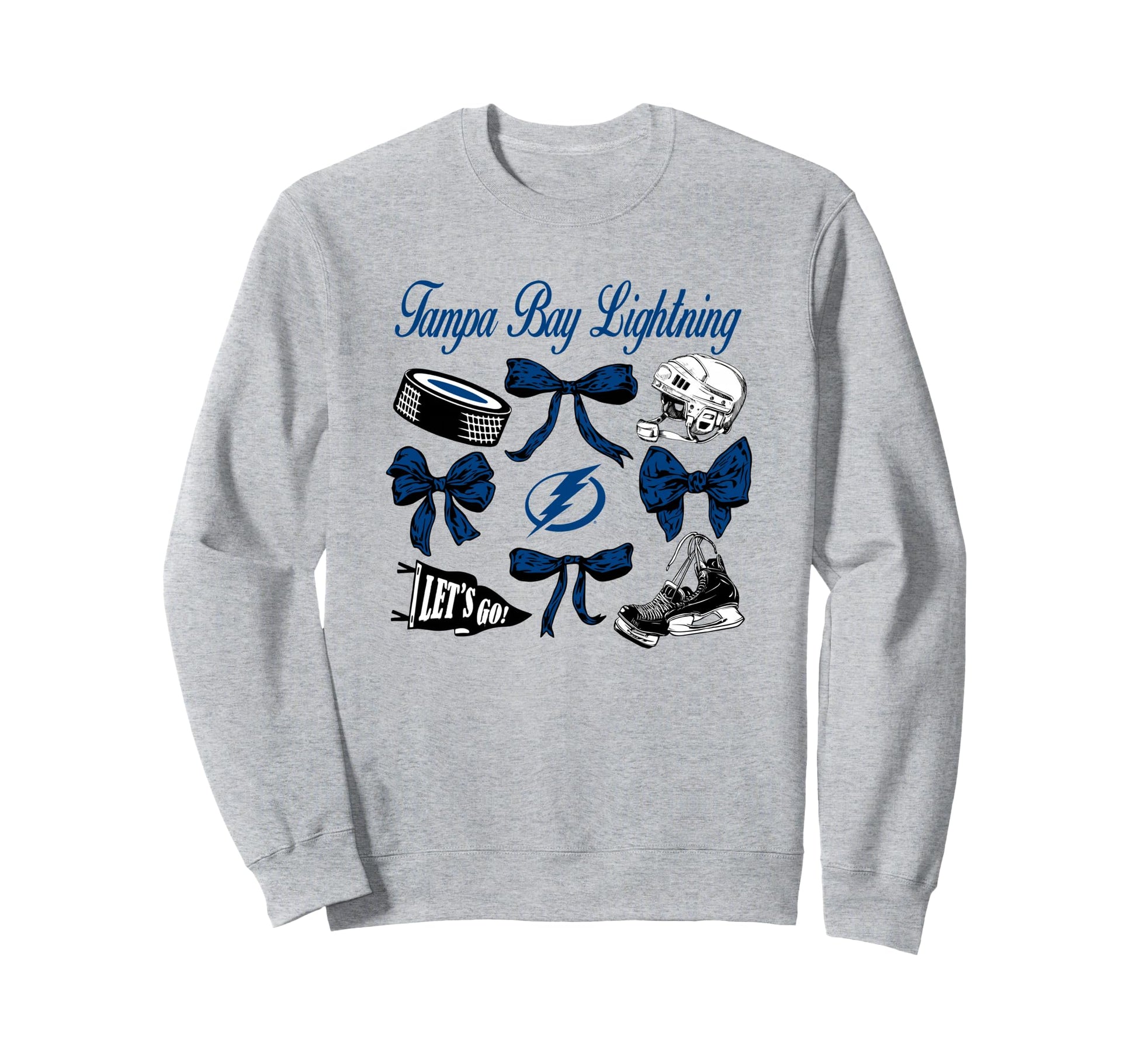 Tampa Bay Lightning Bows Gray Nhl Sweatshirt - Streetwear Style Men Women - T-Shirt, Sweatshirt, Hoodie