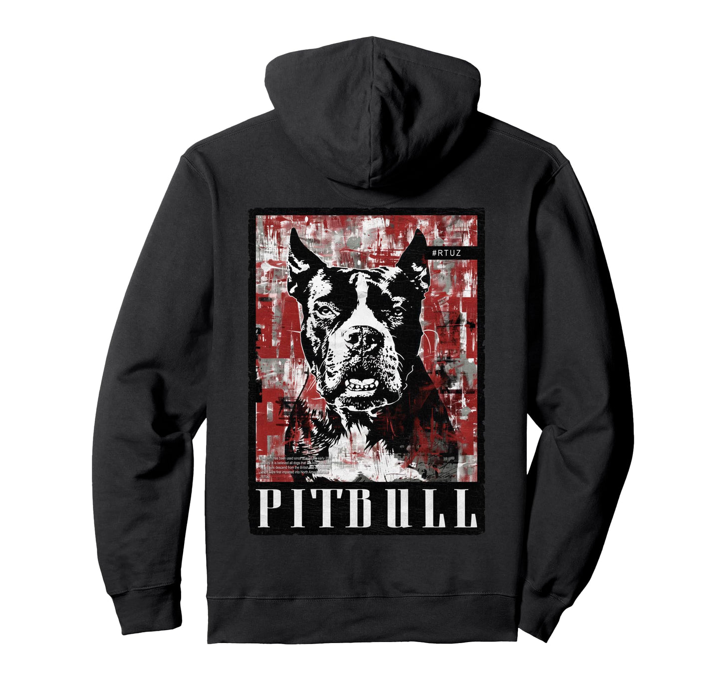 Back Y2K Streetwear Dog Pit Bull Hoodie - Fun Novelty Design Men Women - T-Shirt, Sweatshirt, Hoodie