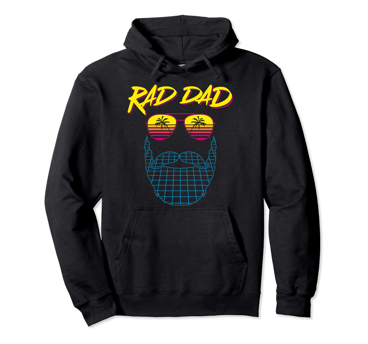 Rad Dad Beard Synthwave 80S Synthesizer Hoodie - Trendy Graphic Men Women - T-Shirt, Sweatshirt, Hoodie