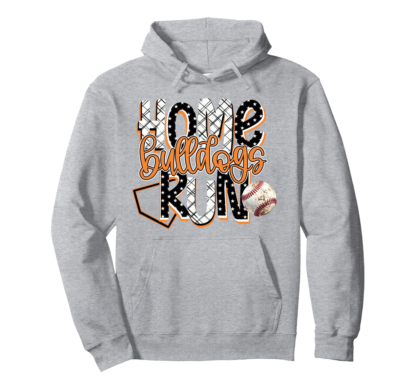Home Run Bulldogs Baseball Game Day Hoodie - Minimalist Print Unisex - T-Shirt, Sweatshirt, Hoodie