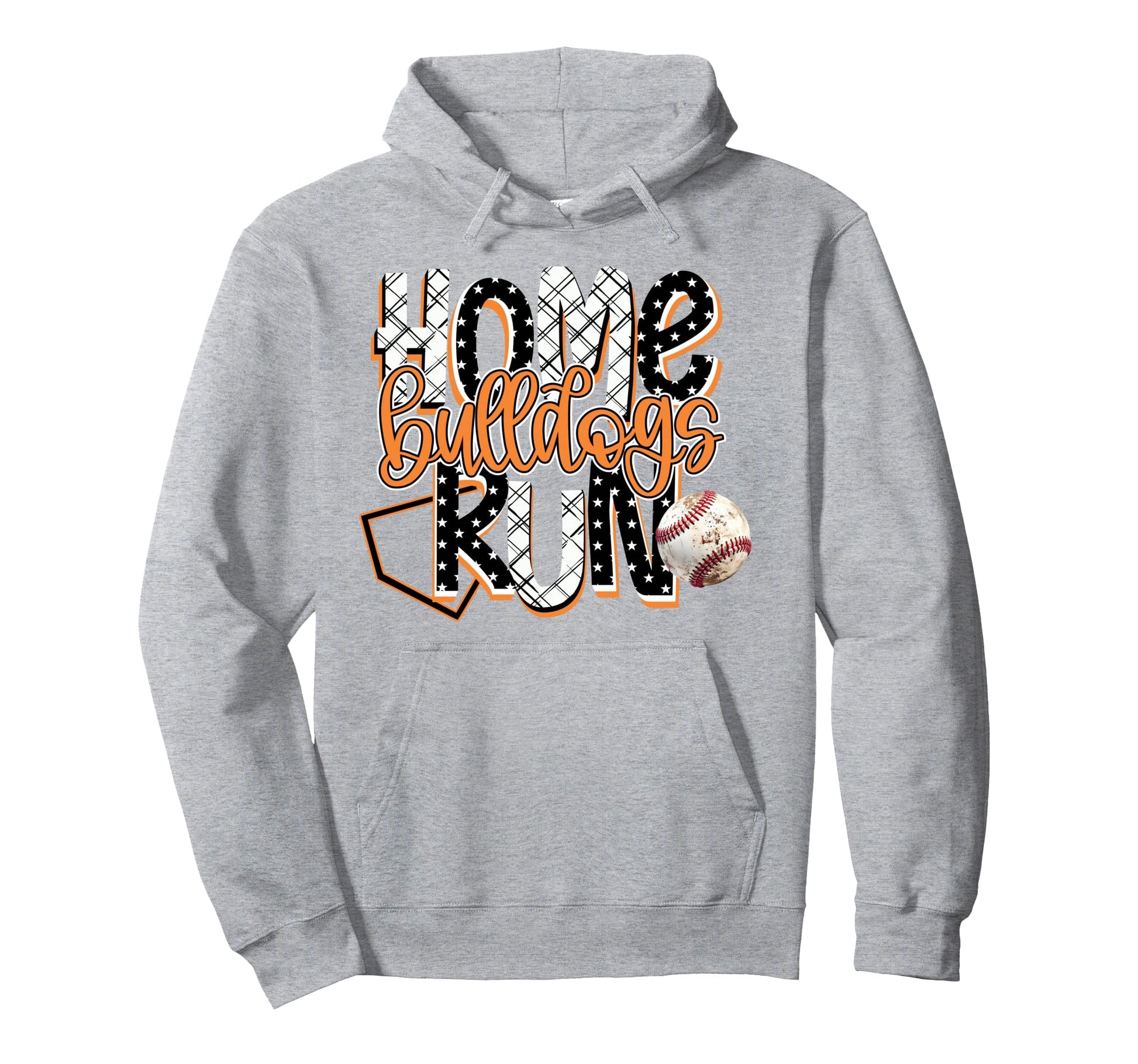 Home Run Bulldogs Baseball Game Day Hoodie - Minimalist Print Unisex - T-Shirt, Sweatshirt, Hoodie